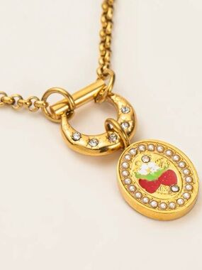 3/$40 18K Gold Plated Strawberry Necklace Titanium Steel Vintage Necklace